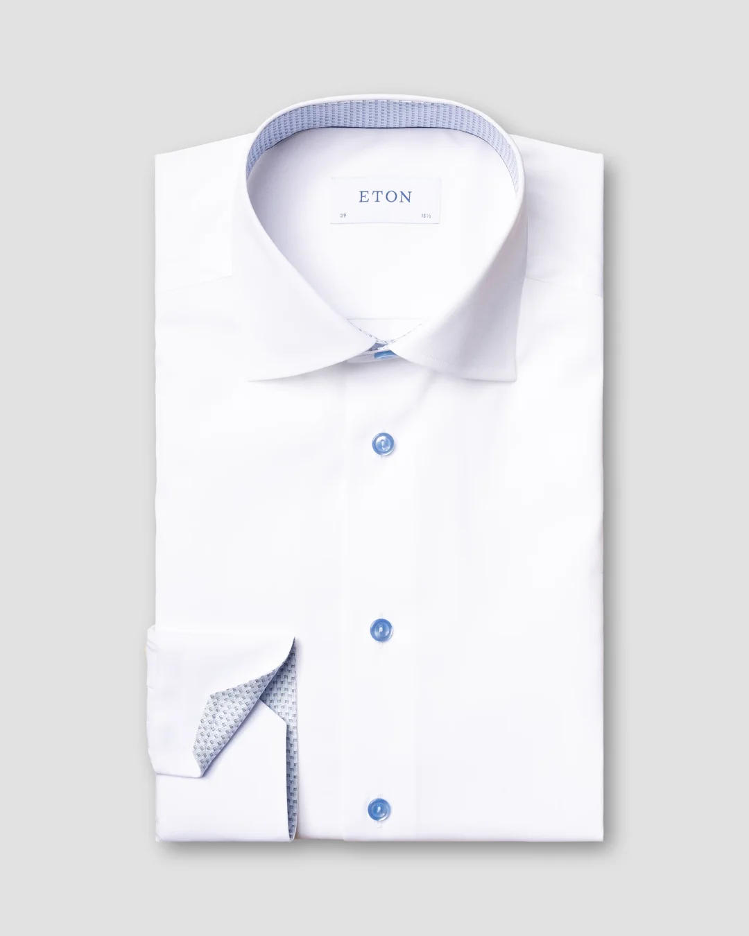 White Poplin Shirt – Monogram Details - Eton White Poplin Shirt – Monogram Details - Eton