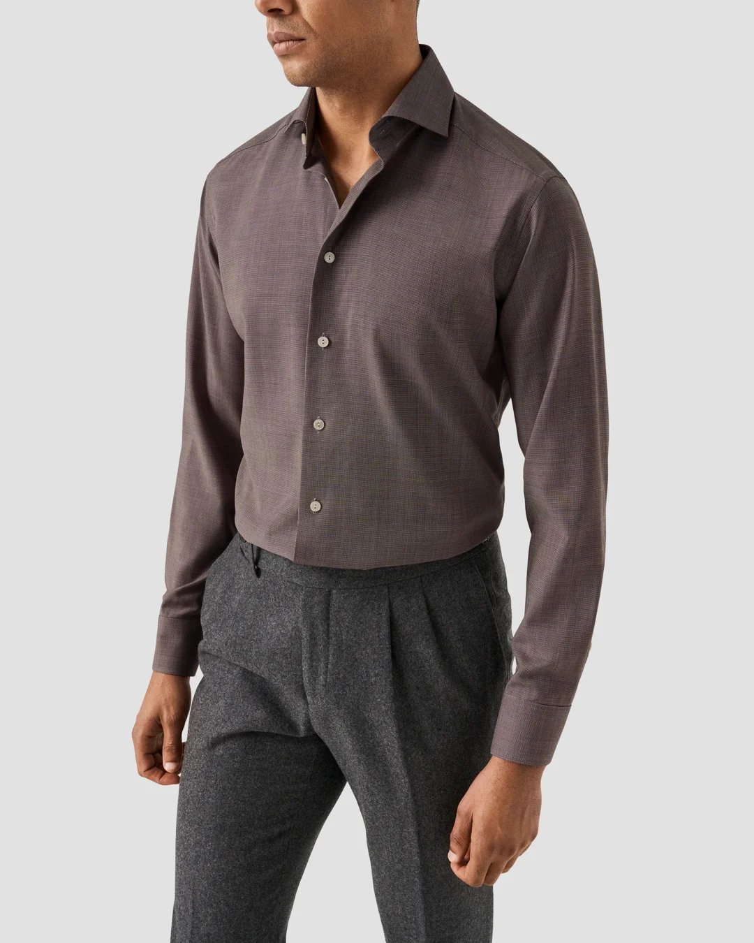 Semi Solid 120 Merino Wool Shirt - Eton