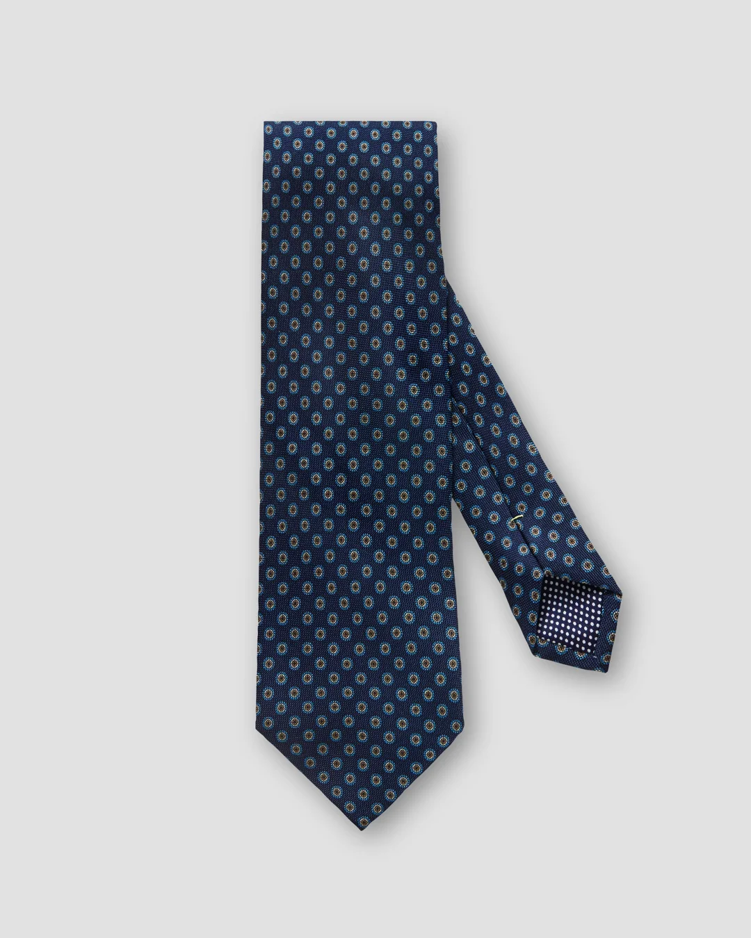Navy Geometric Silk Tie - Eton