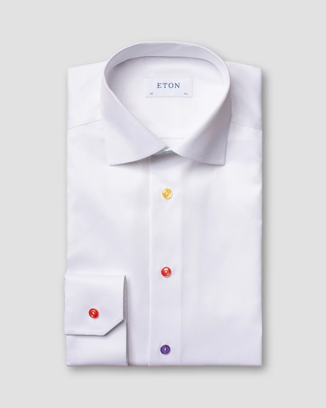 White Signature Twill Details Shirt - Slim fit, 35