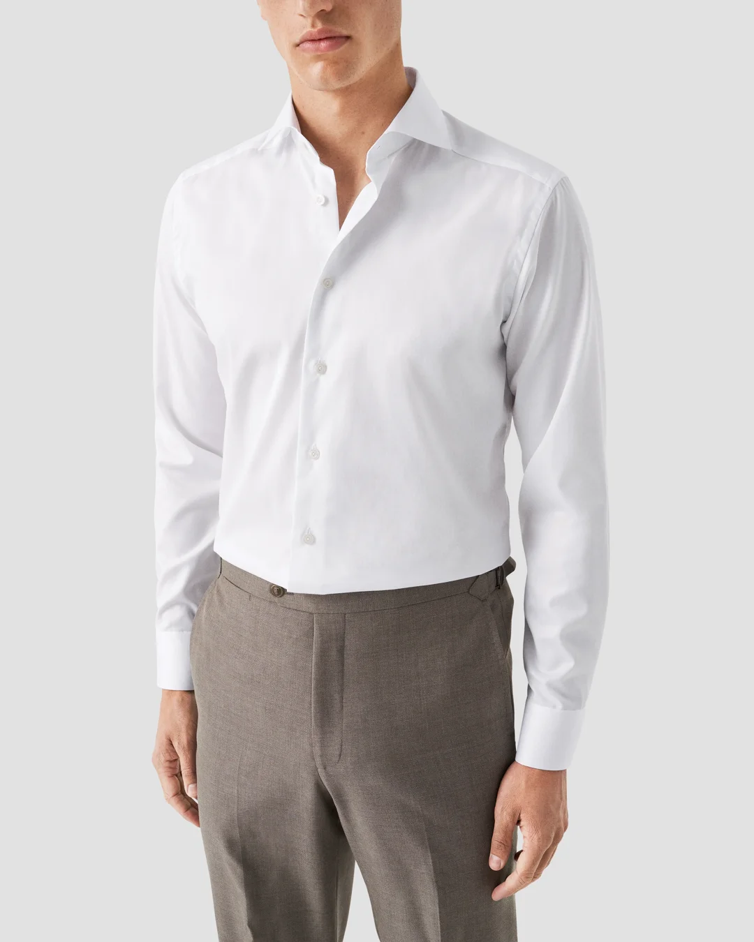 White Signature Twill Shirt - Wide Spread Collar - Eton