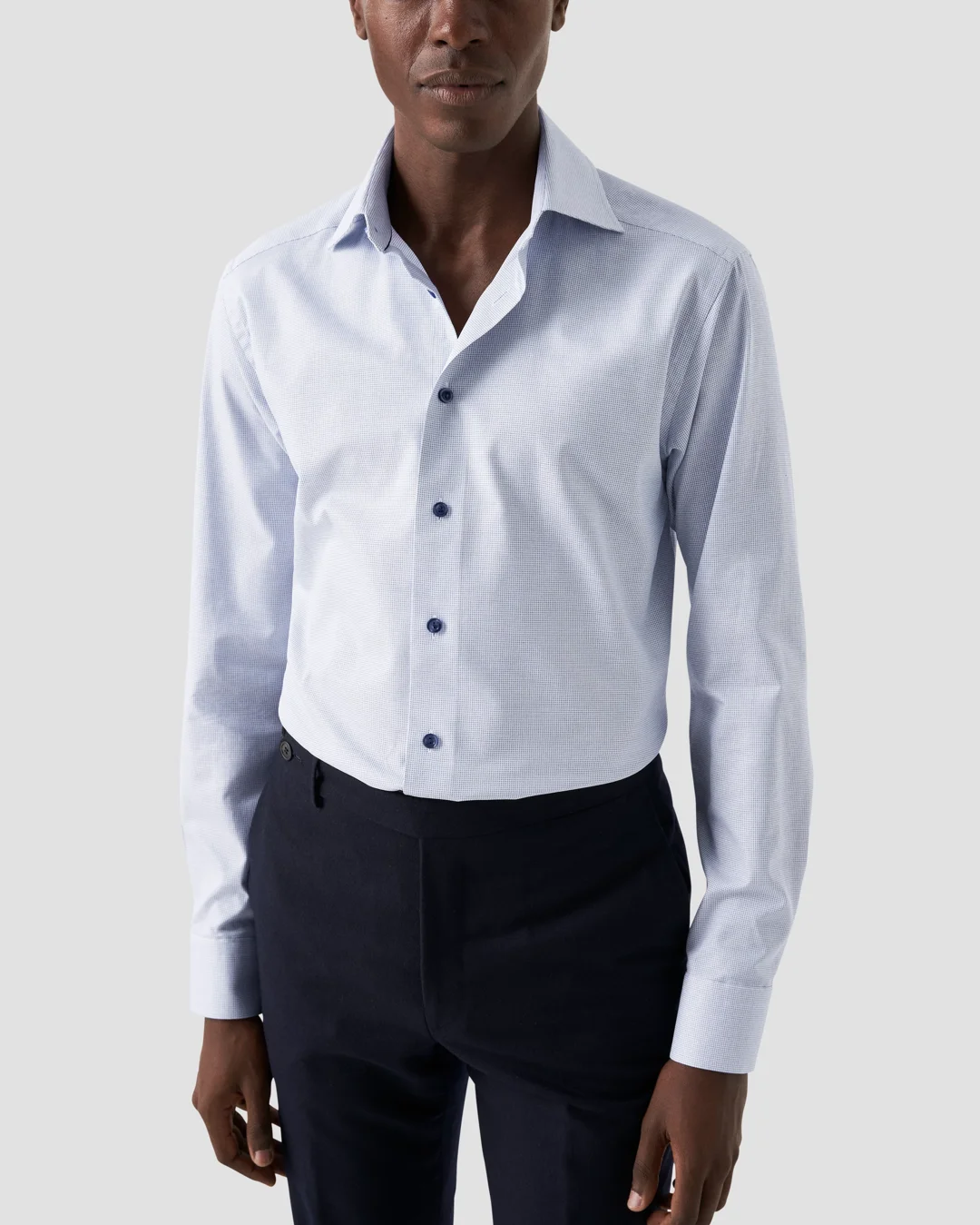 Blue Dobby Shirt Eton