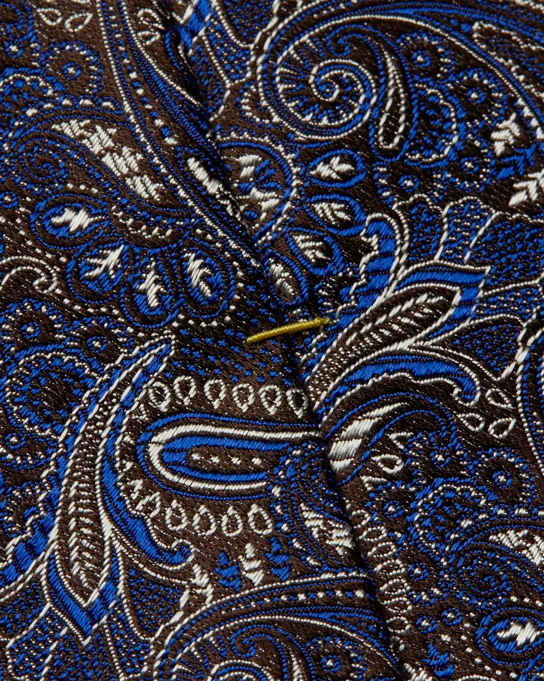 Silk braces with buttonholes, tone-on-tone blue paisley pattern