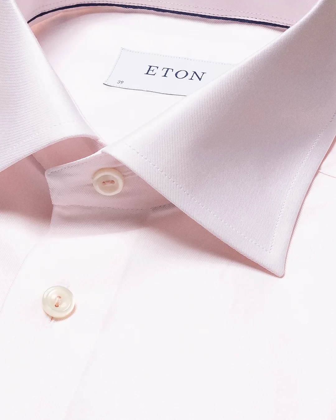 Light Pink Signature Twill Shirt – Floral Passpoal Detail - Eton