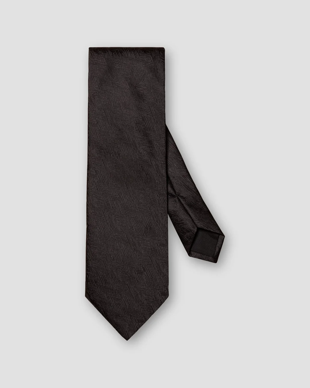 Black Herringbone Silk Evening Tie - Eton