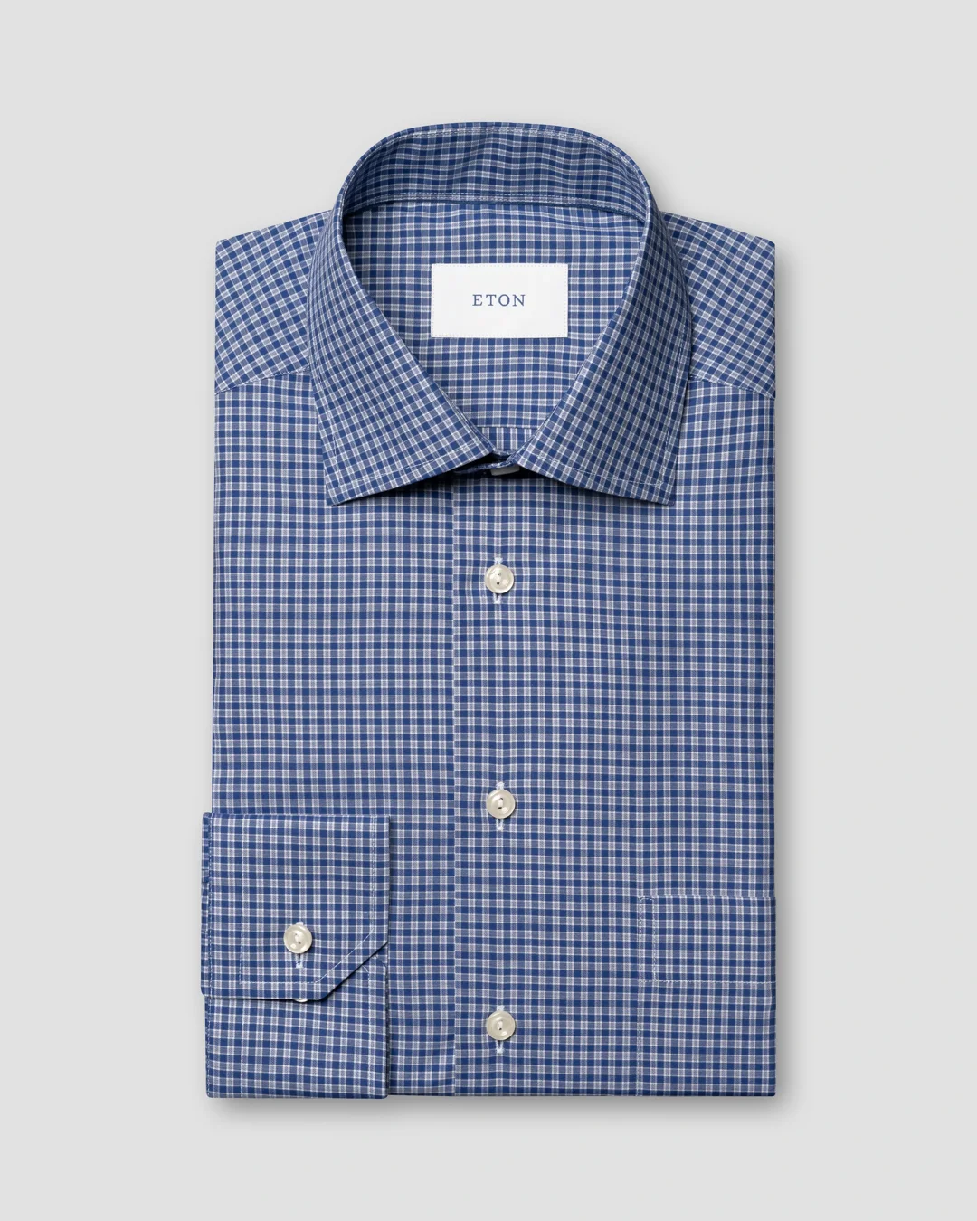 CHECKED COTTON TWILL DRESS SHIRT main image 0
