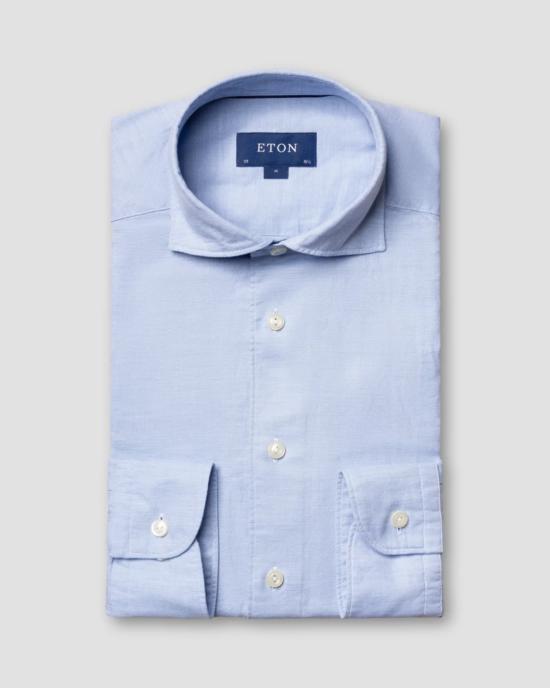 Light Blue Cotton and Silk Shirt - Eton