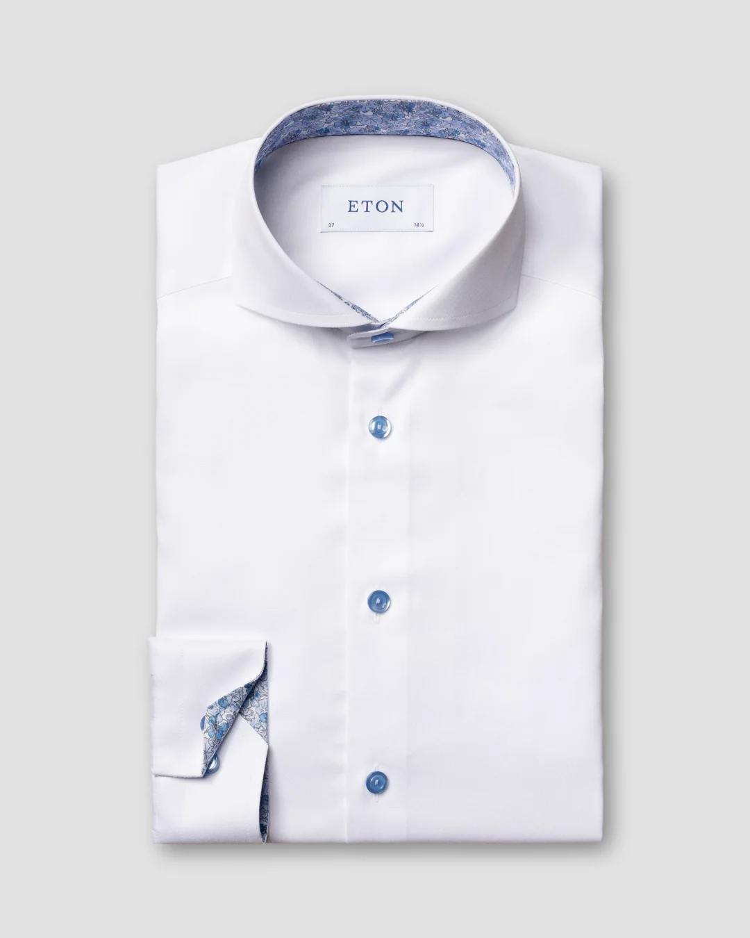 White twill shirt – blue details - Eton