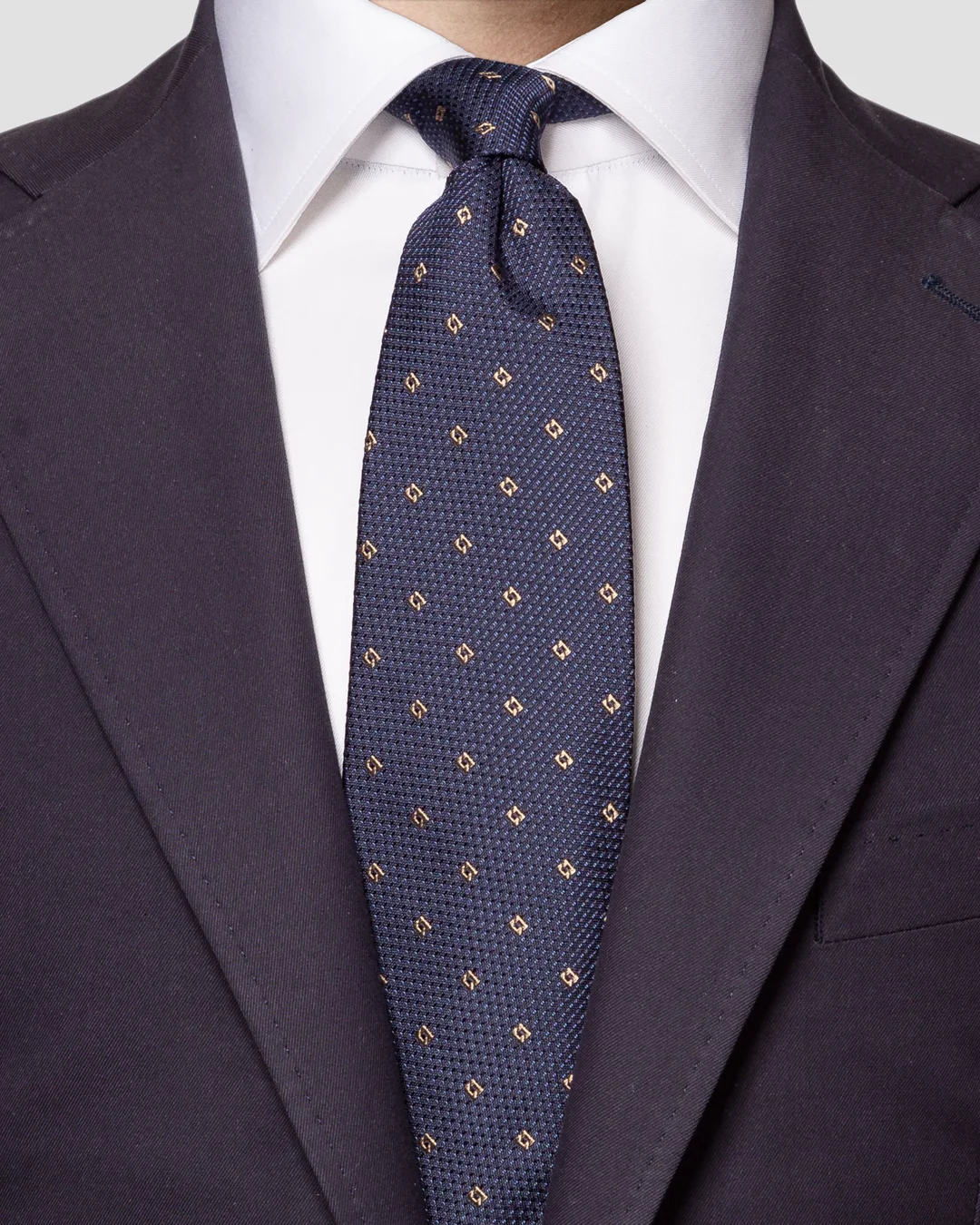 Silk twill neck tie　ネイビー Silk twill neck tieネイビー