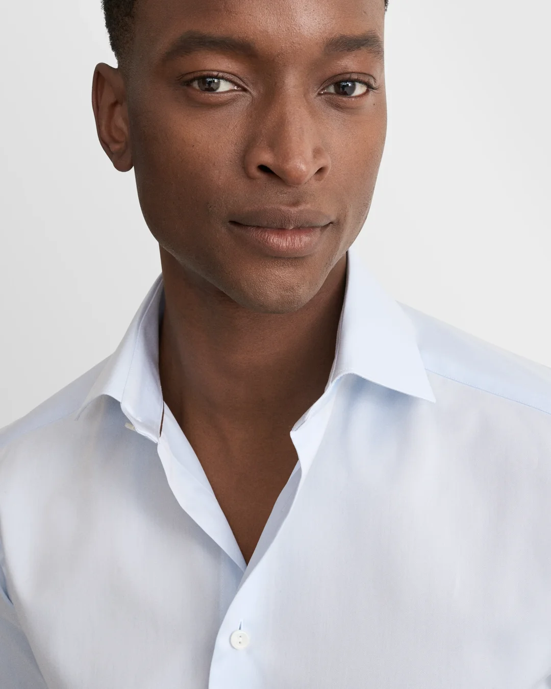 blue twill dress shirt Medium Blue Melange Cotton & Cashmere Twill Formal Shirt – Scabal main image 0
