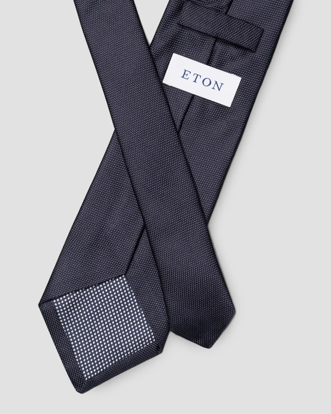 ETON エトン イートン ブルー バスケット織り ソリッドネクタイ navy-basket-weave-tie_2024-03-