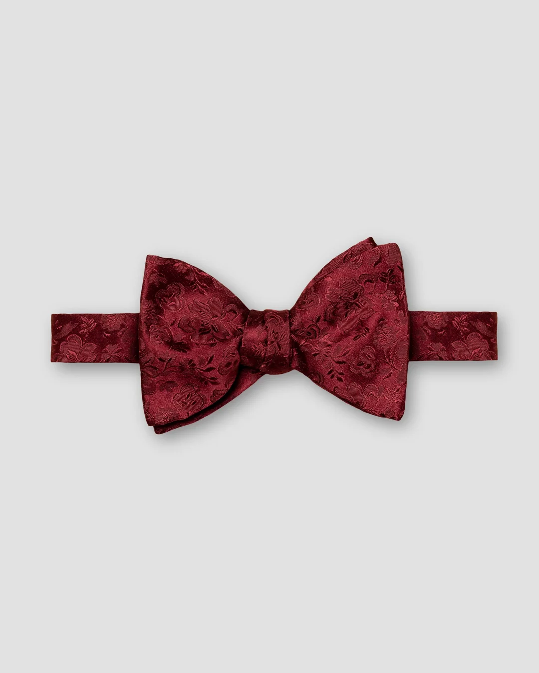 Red Floral Jacquard Silk Bow Tie — Self Tied - Eton