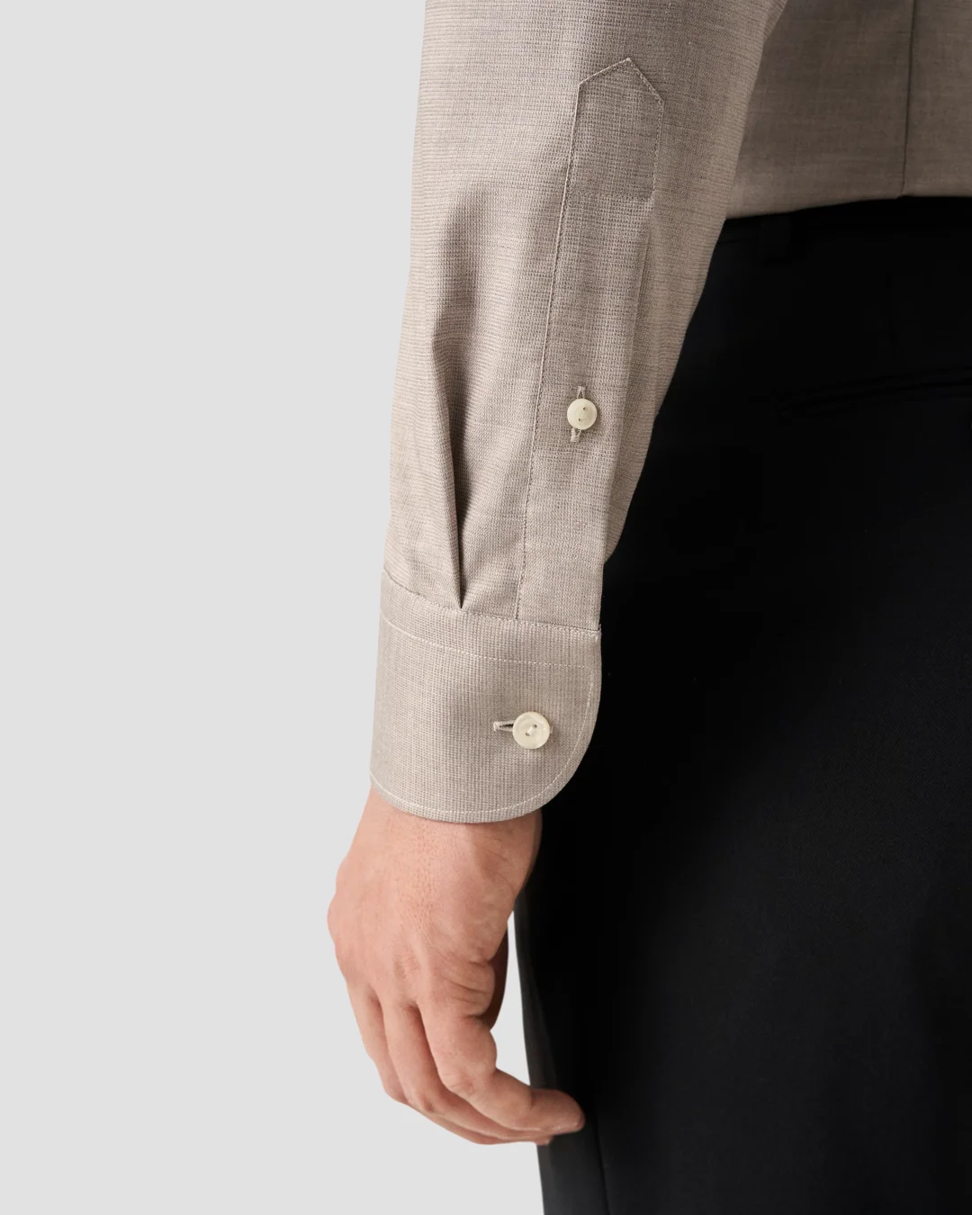 Beige Mélange Signature Twill Shirt - Eton