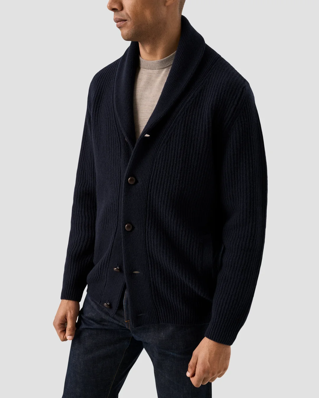 Shawl Collar Knit Cardigan - Eton