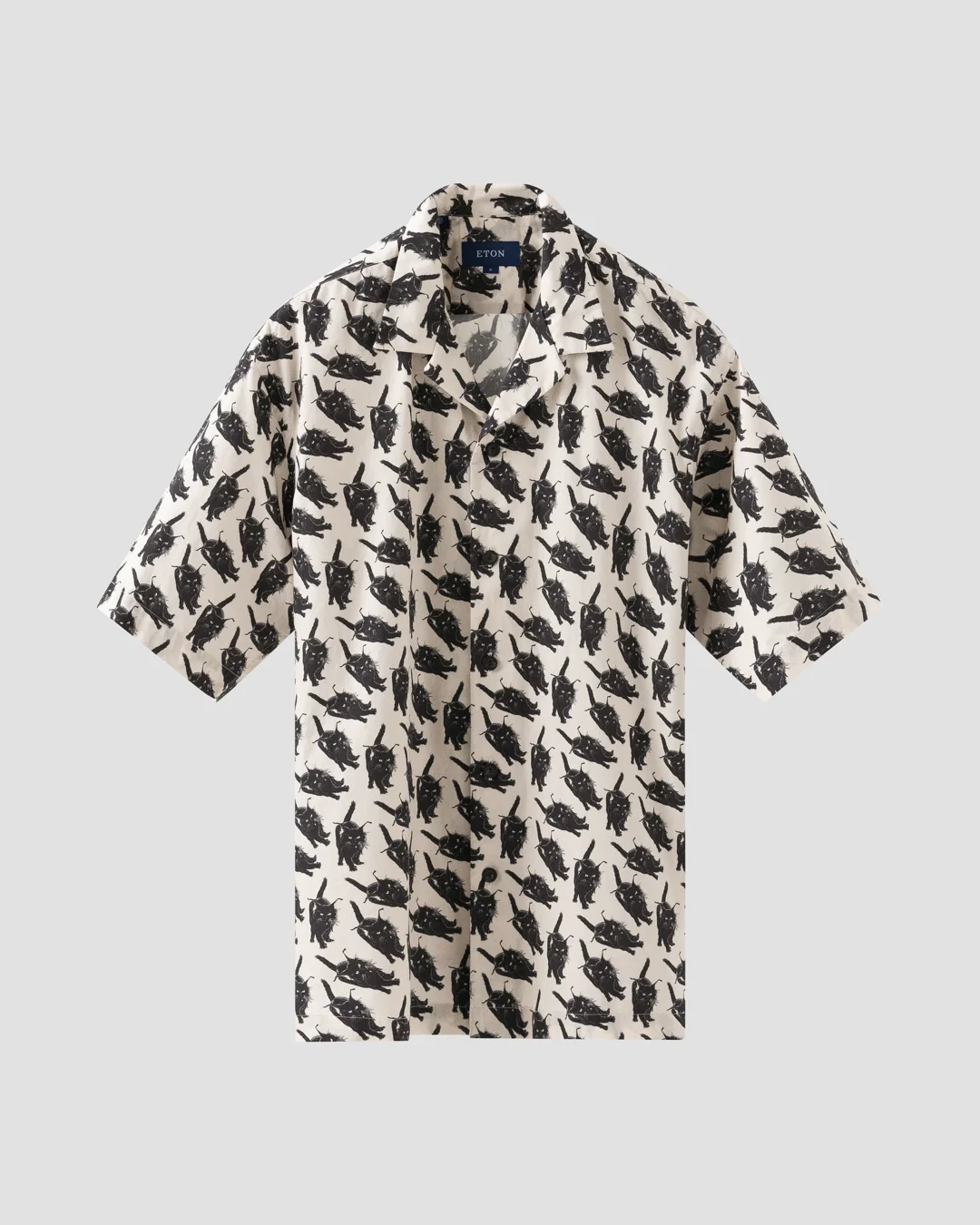 mens cat dress shirt Cat Print Resort Shirt