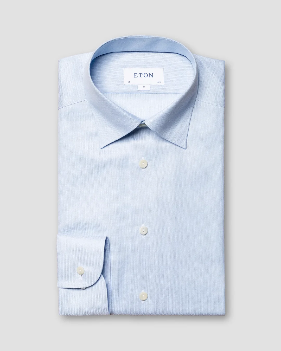 Light blue Cotton-Lyocell Stretch Shirt – Knit Effect - Eton