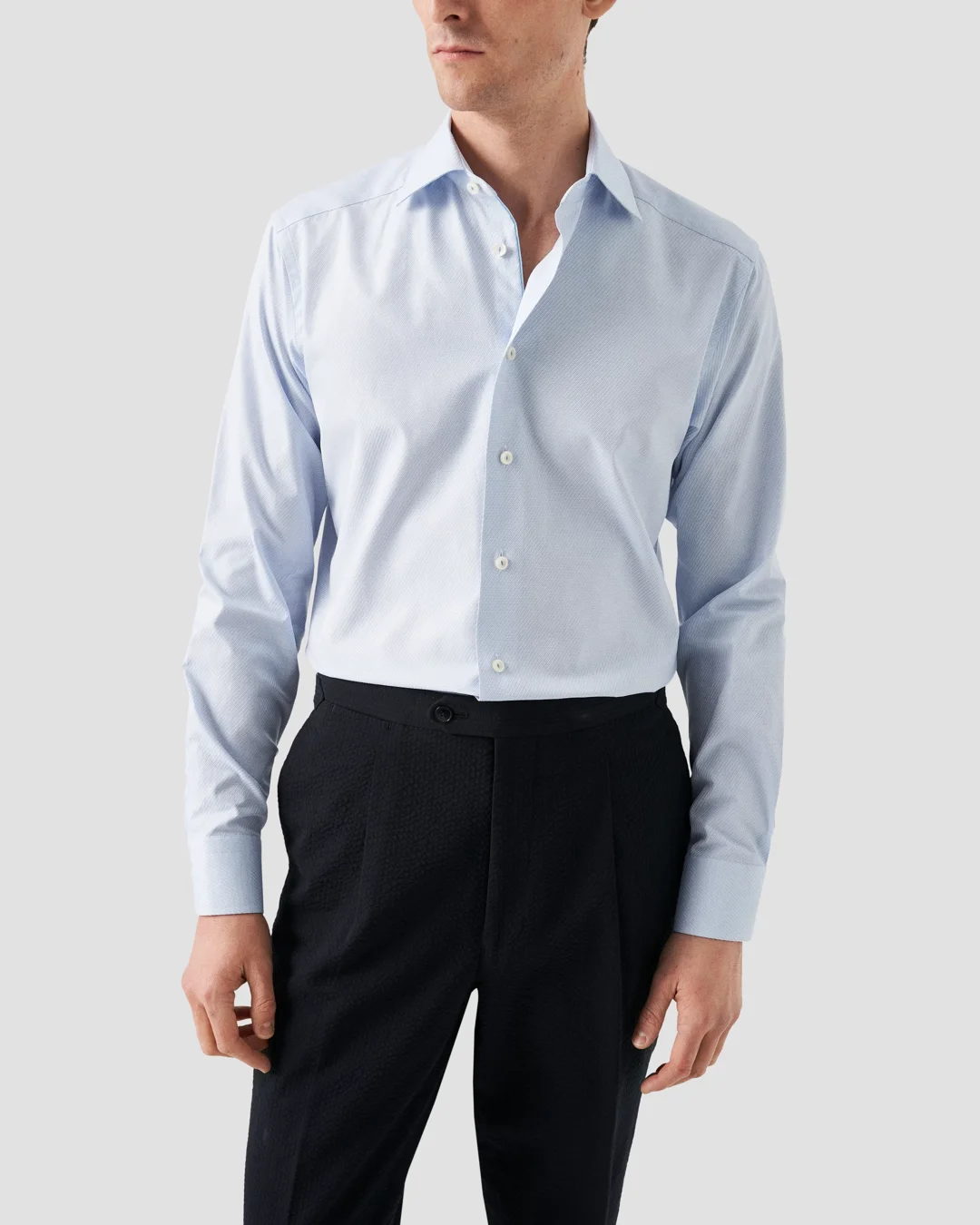 Light Blue Signature Dobby Shirt - Eton