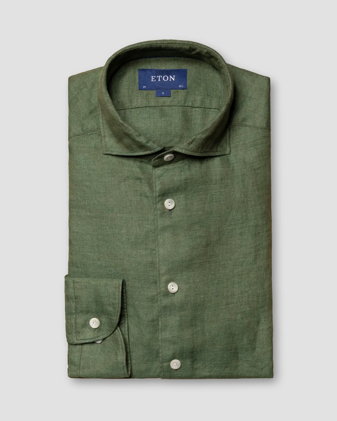 Green Linen Twill Shirt - Eton