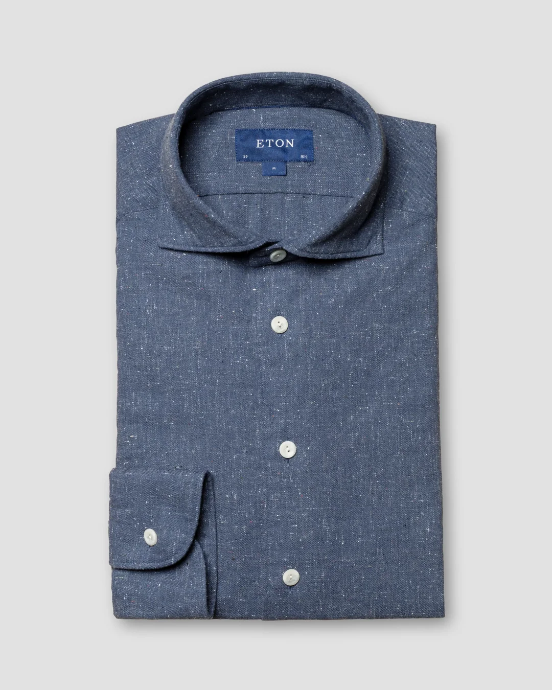 Dark blue textured shirt - Eton