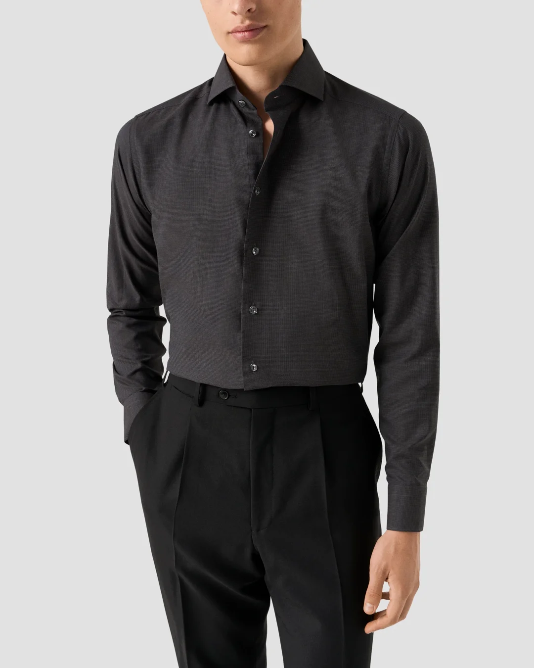 Micro Check Signature Flannel Shirt - Eton