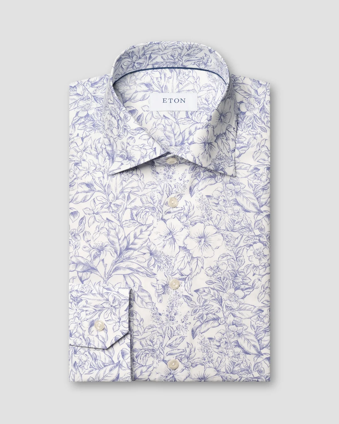 Floral Print Poplin Shirt - Eton