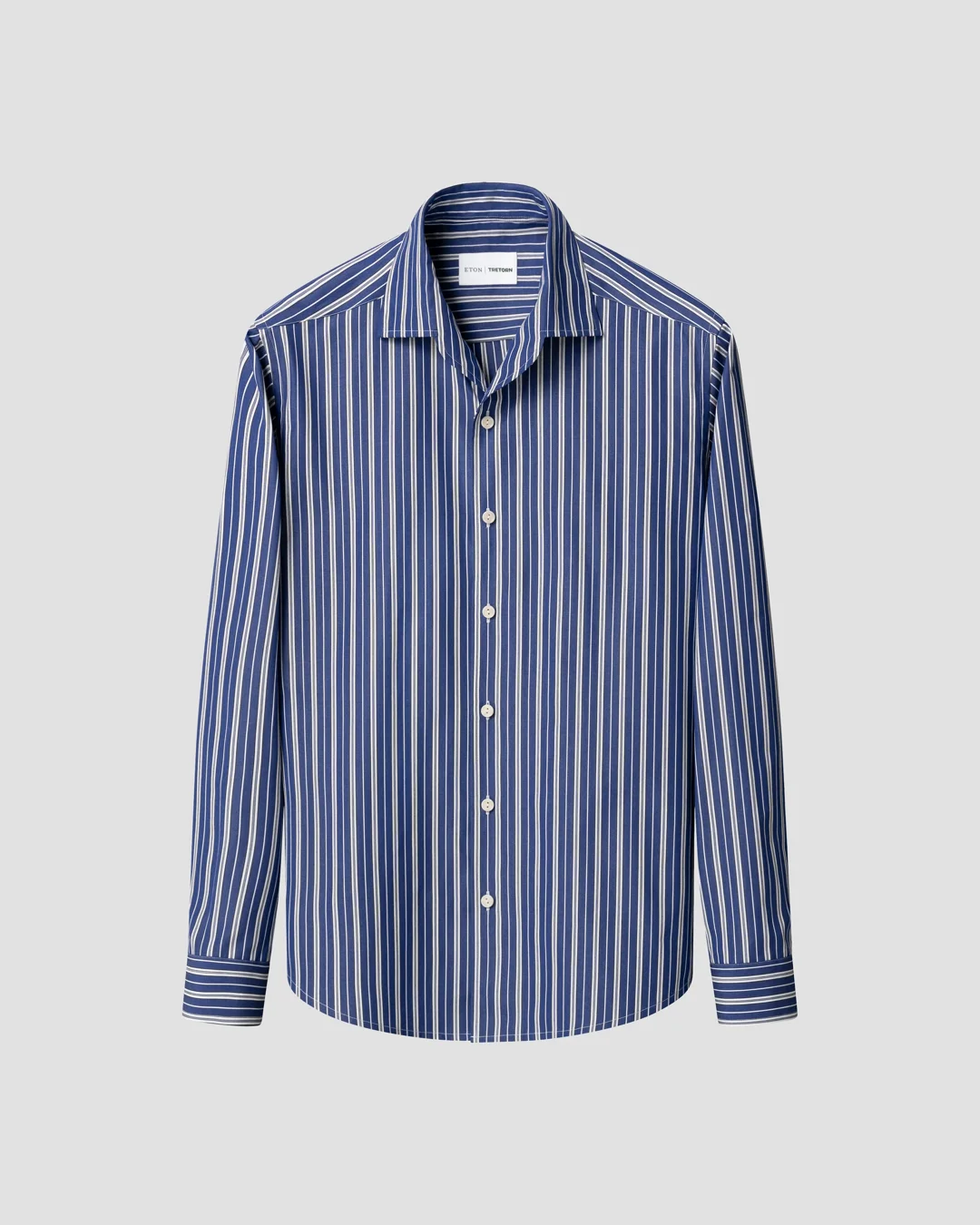 【EEUN】Cooper Stripe Collar One Piece Cooper Shirt - One Piece Collar Brown Stripe
