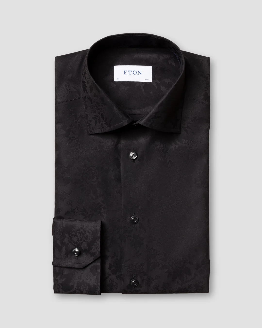 Black Floral Jacquard Shirt