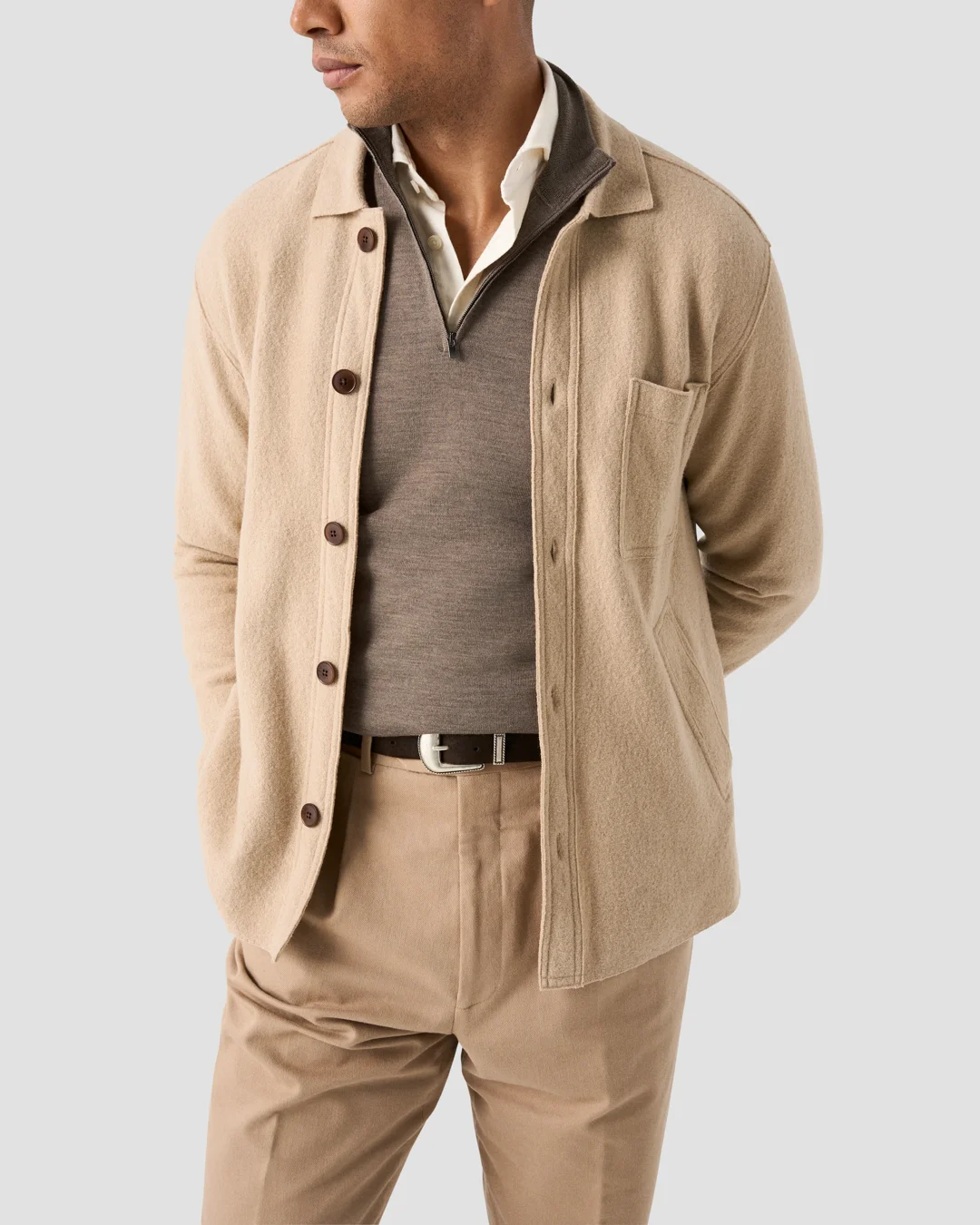 Fine Knit Half Zip Polo - Eton