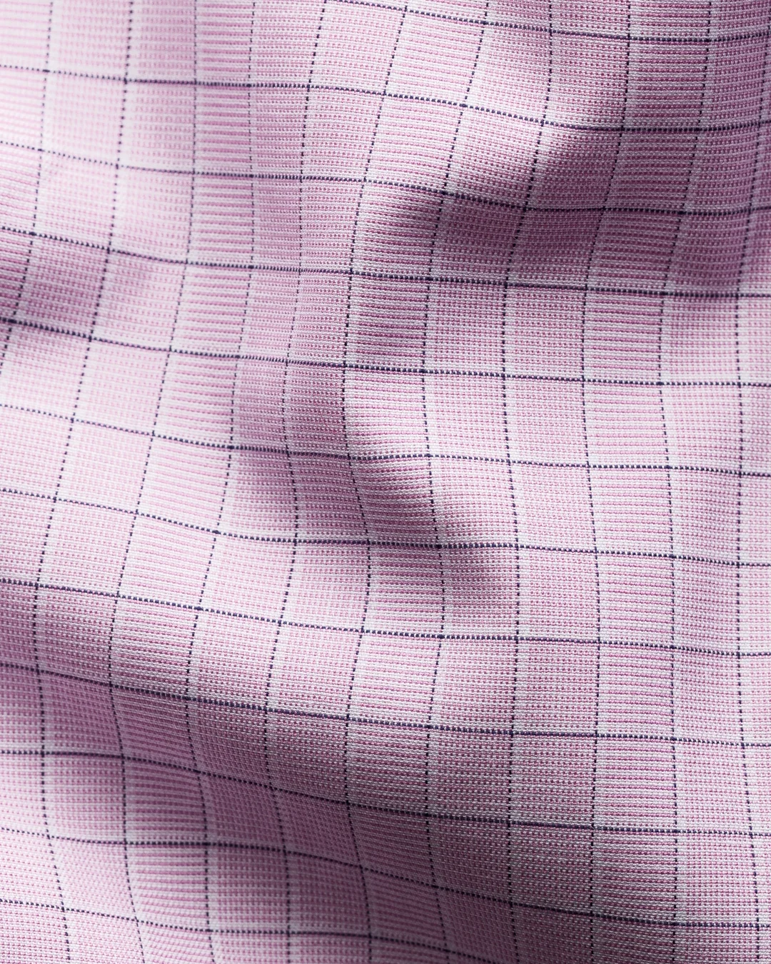 Purple Checked Cotton-Lyocell Stretch Shirt