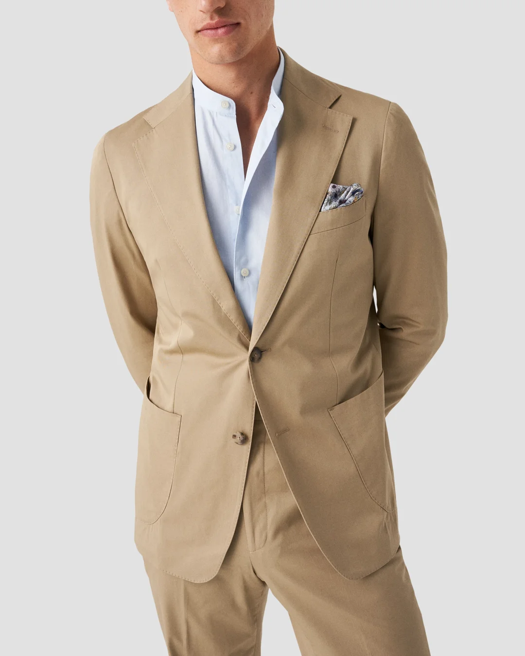 dress shirt with mandarin collar Men's Indie Long Sleeve Linen Shirts, S / Baby Pink Tumble dry low Light blue Solid Twill Band
