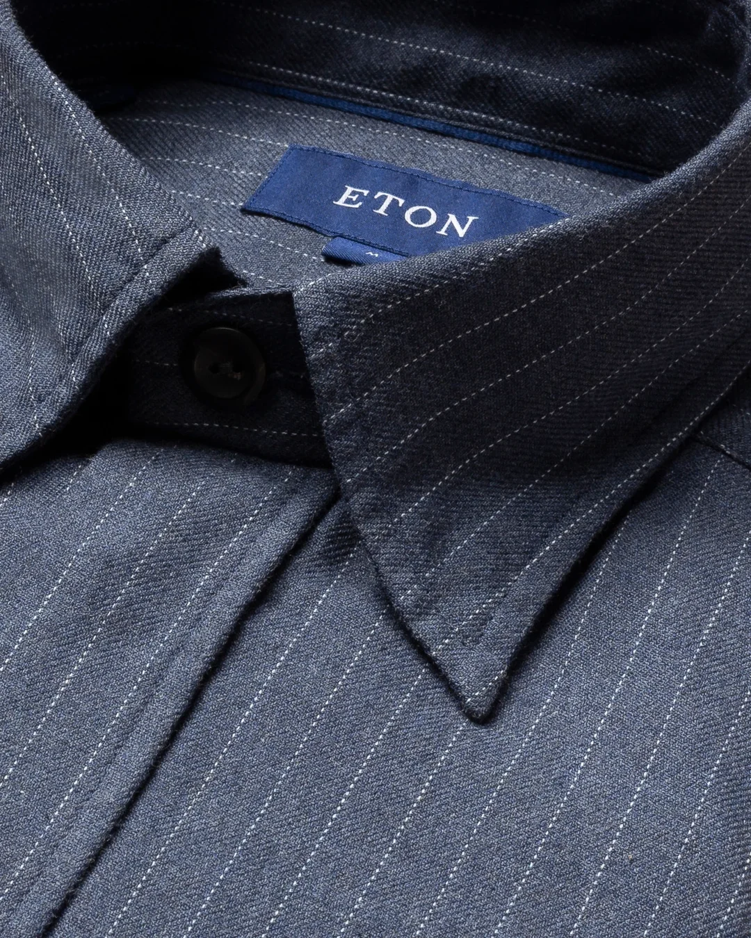 Blue Pinstripe Four-Pocket Overshirt - Eton Blue Pinstripe Four-Pocket Overshirt - Eton