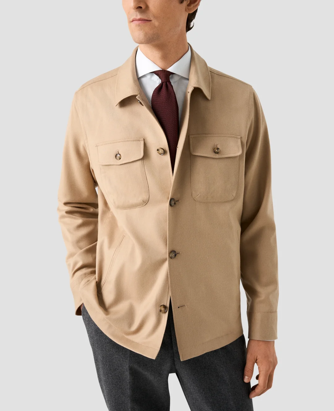 Solid Textured Twill Shirt - Eton Solid Textured Twill Shirt - Eton