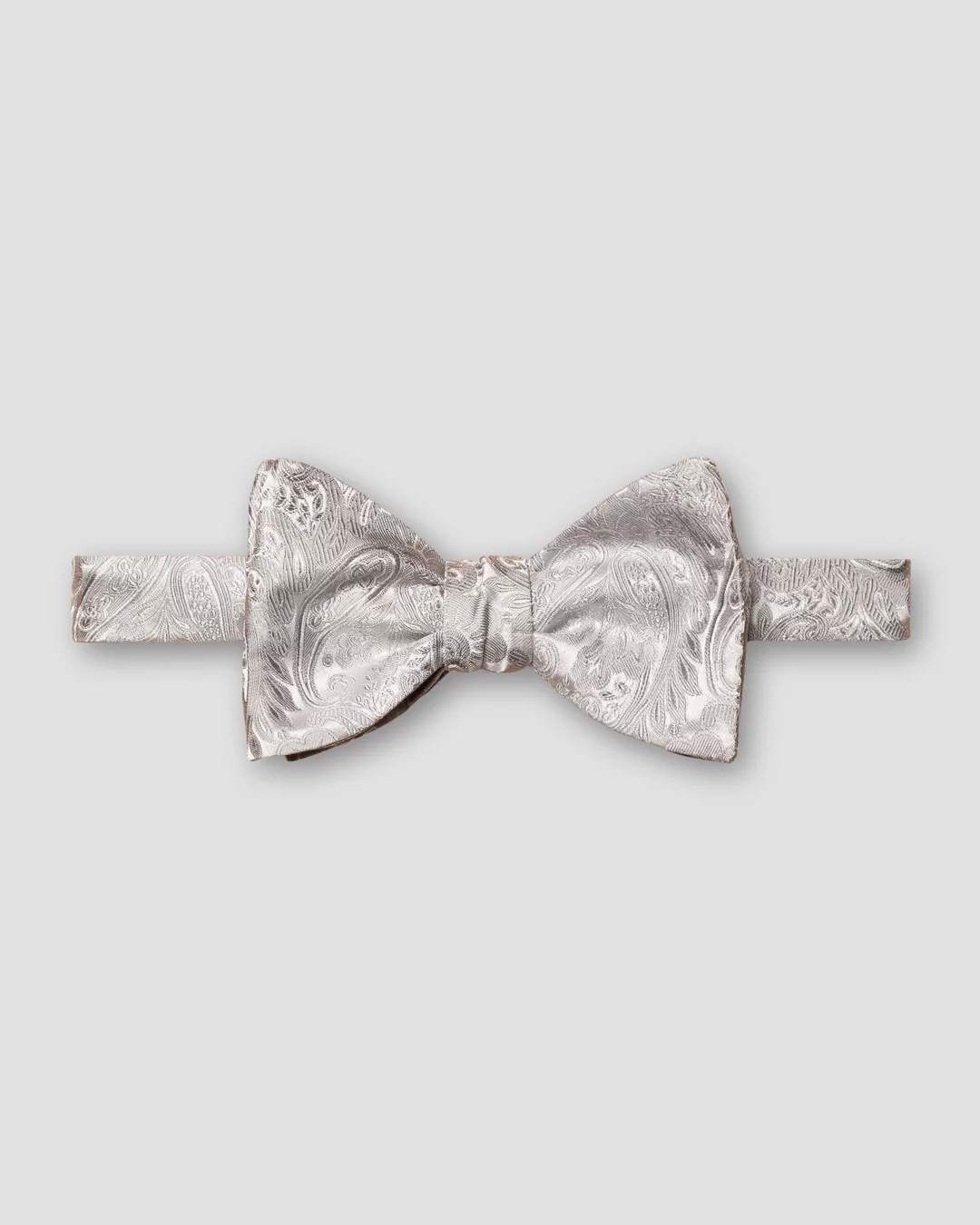 Gray Paisley Silk Bow Tie — Ready Tied - Eton
