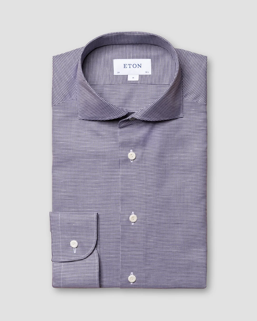 Navy Wrinkle-free Cotton Linen Shirt - Eton