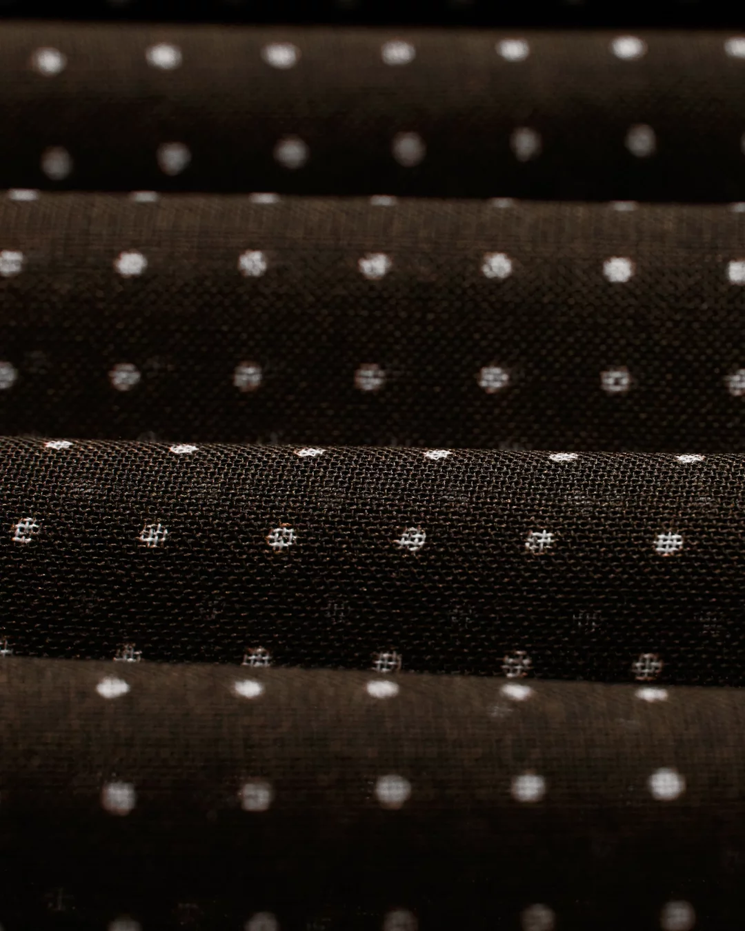 Brown Dots Wool and Silk Scarf - Eton
