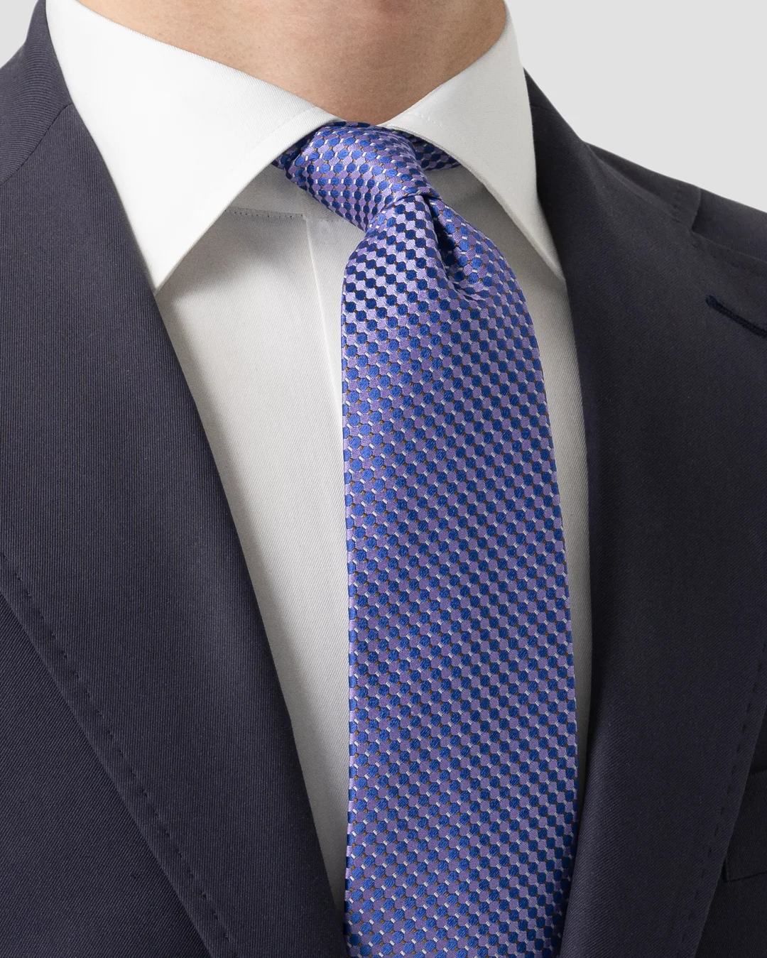 トップス Theory 24ss Regal Wool Silk Trim Cardi Purple Geometric Silk Tie - Eton