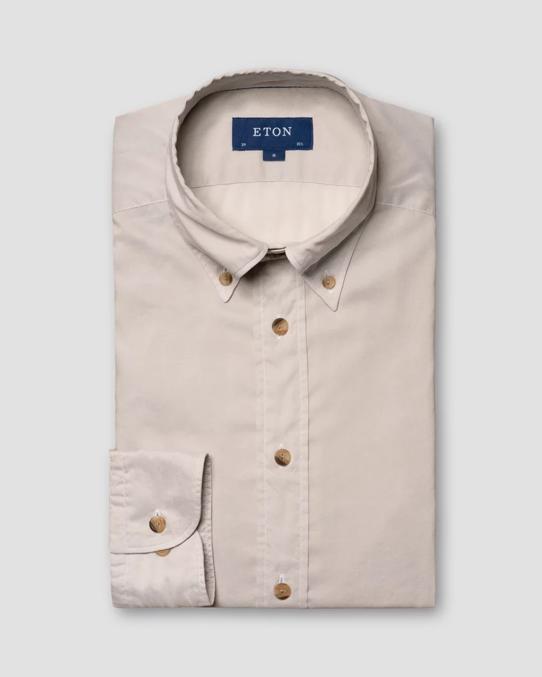 Light Brown Lightweight Cotton Modal Shirt - Eton