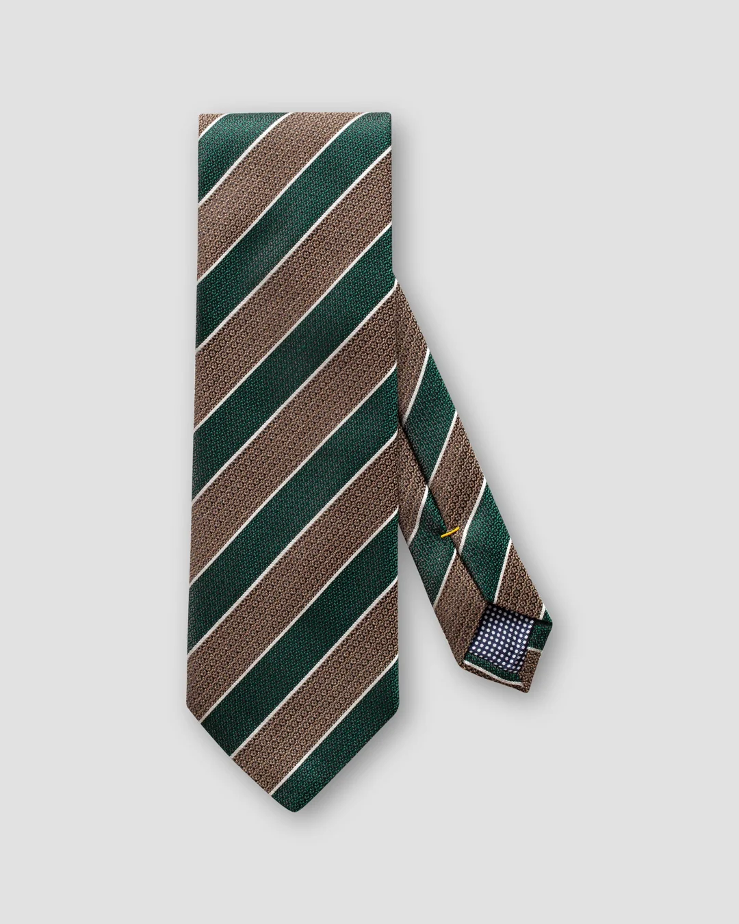 Cravate En Soie Tie Your Tie Florence - Rayures Vert Khaki, Fait Main En Italie