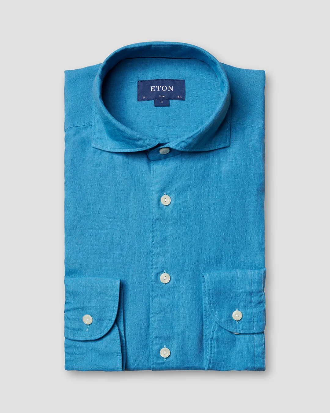 Blue linen shirt soft Eton