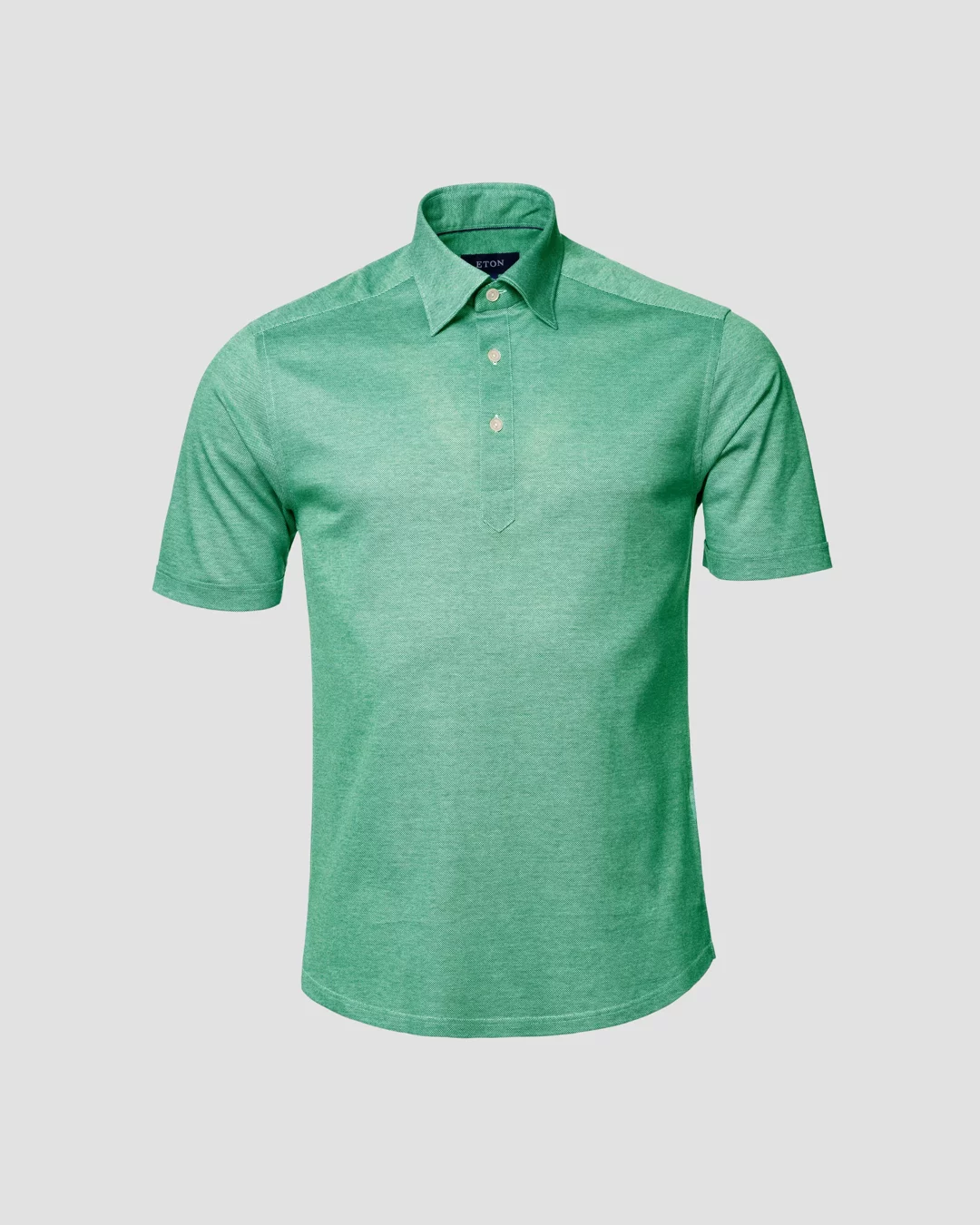 Green Oxford Piqué Polo Shirt - Short Sleeve - Eton