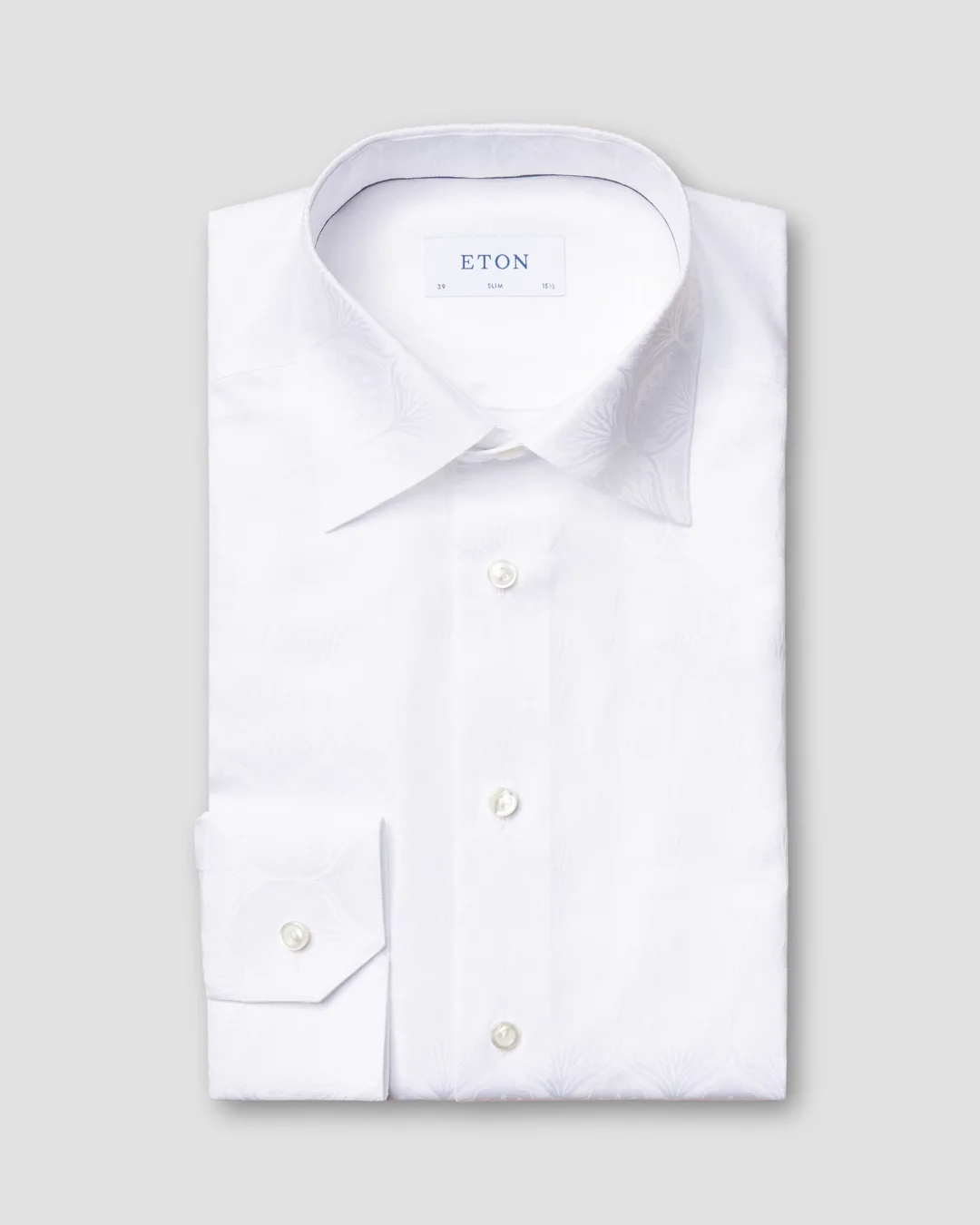 White on white art-deco jacquard shirt - Eton