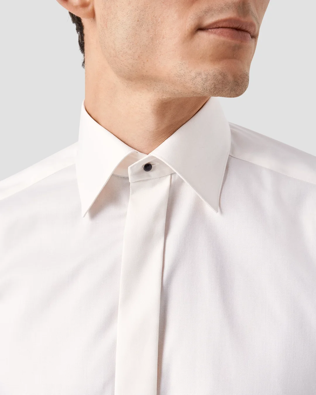 Off White Signature Twill Tuxedo Shirt - Eton