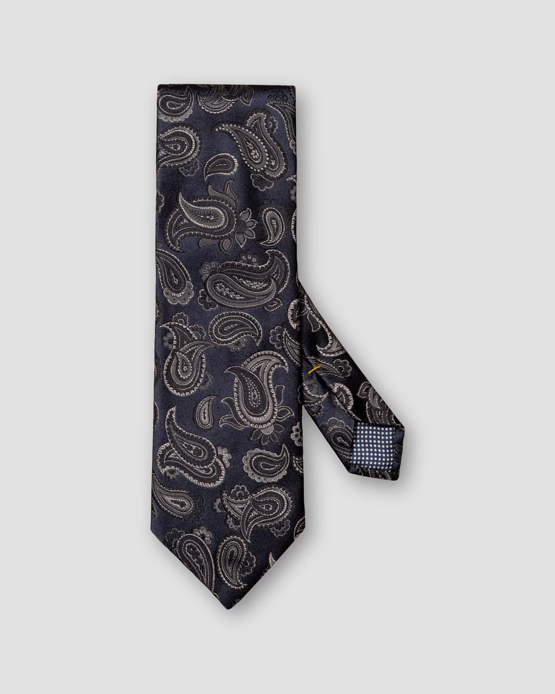 Navy Paisley Silk Tie - Eton