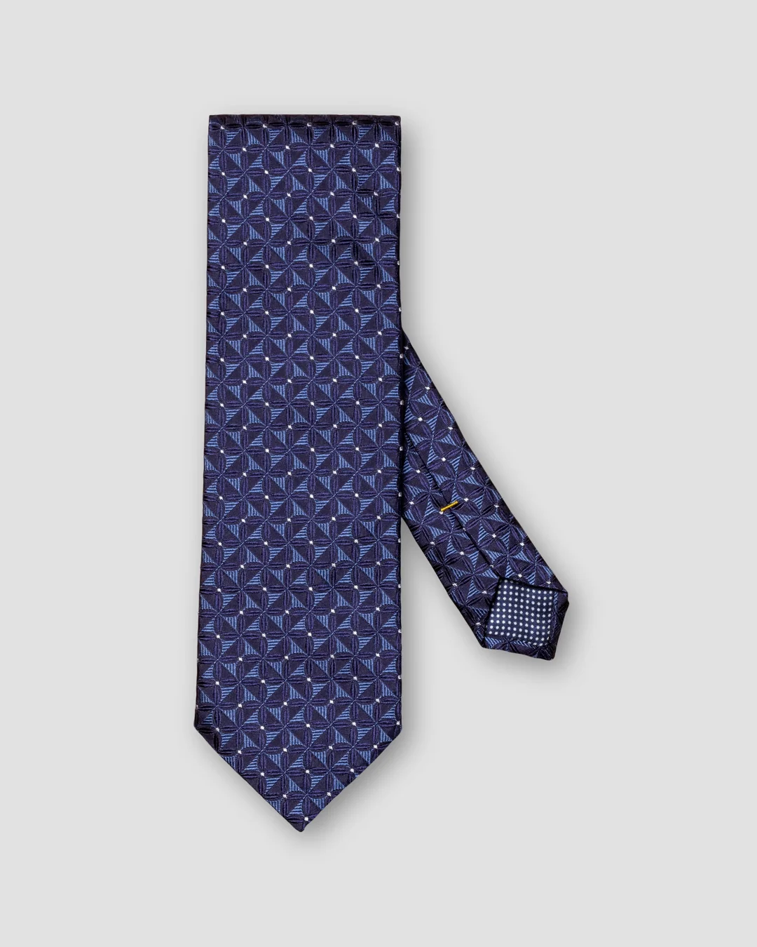 Navy Blue Geometric Silk Tie - Eton
