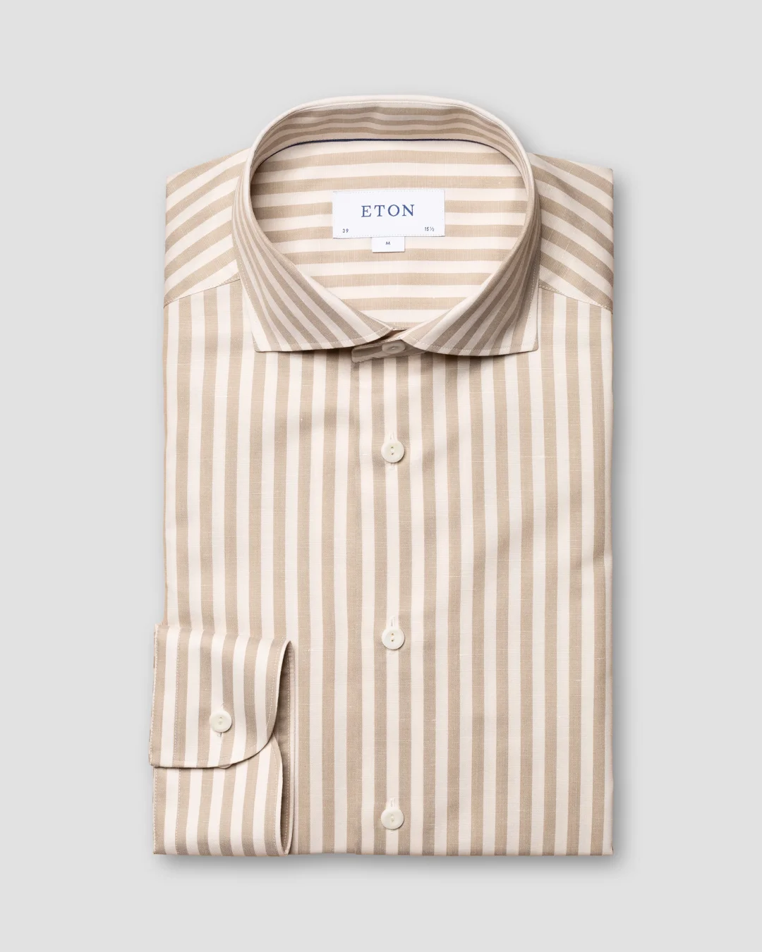 Brown Striped Wrinklefree Shirt Eton