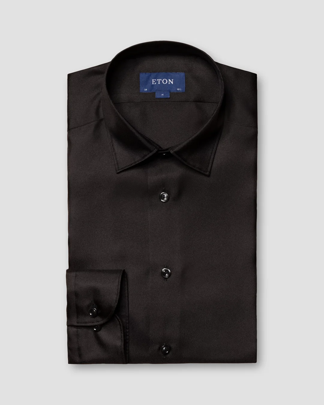 Black Silk Twill Shirt - Eton