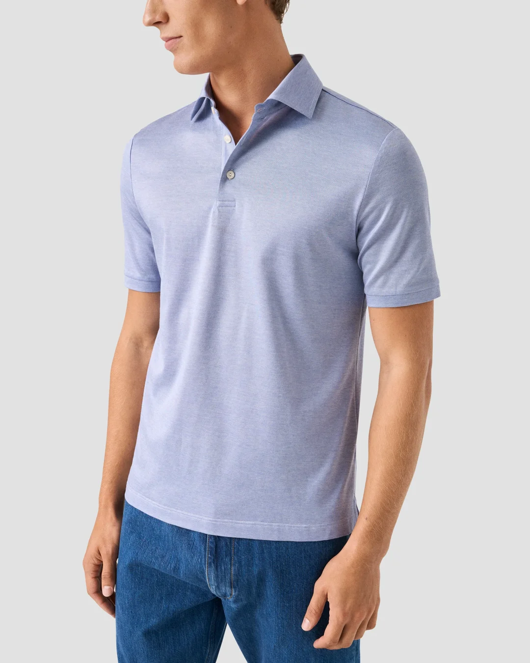 トップス aLORS Polo shirt Nectar Figue mid-blue-jaquard-filo-di-