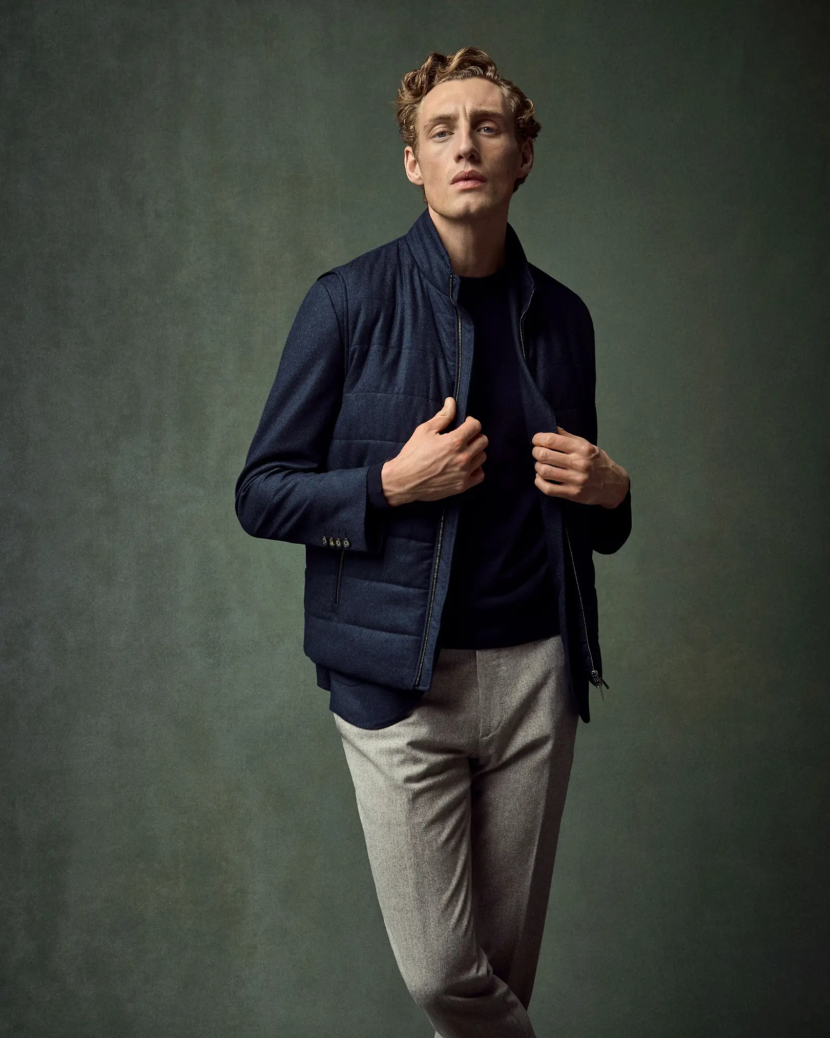 Eton - Wool Flannel Zip Vest
