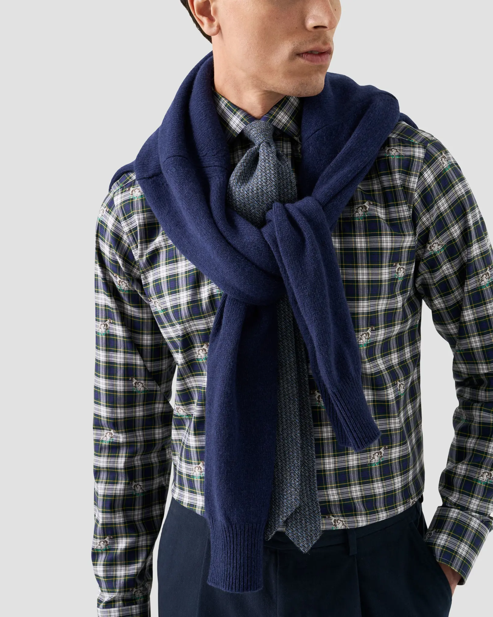 Eton - semi solid wool tie