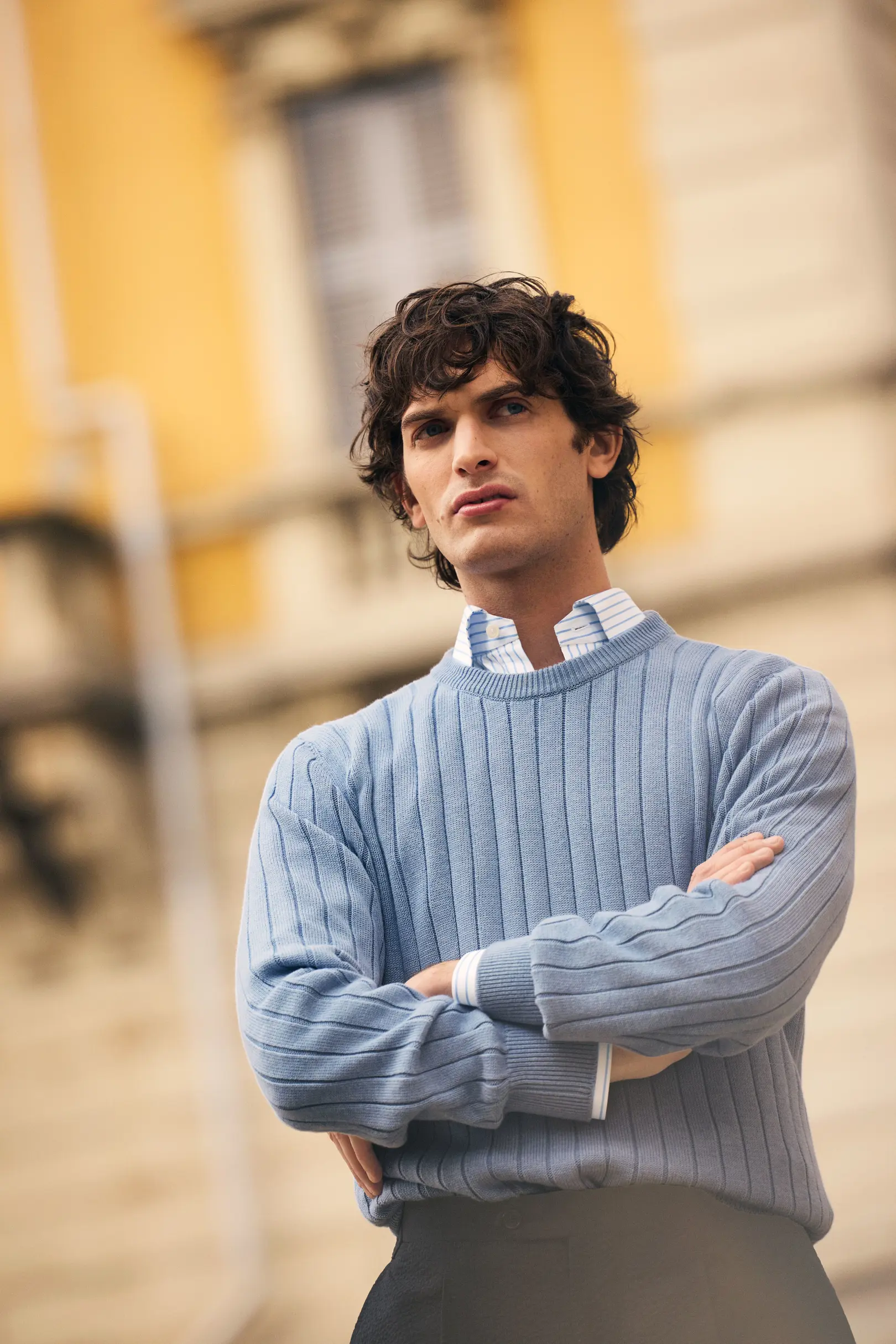 Eton - cotton structure knit crew neck